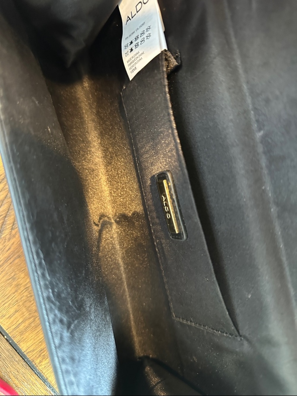 Aldo Black Clutch with Gold Accent Chain - Picture 6 of 7
